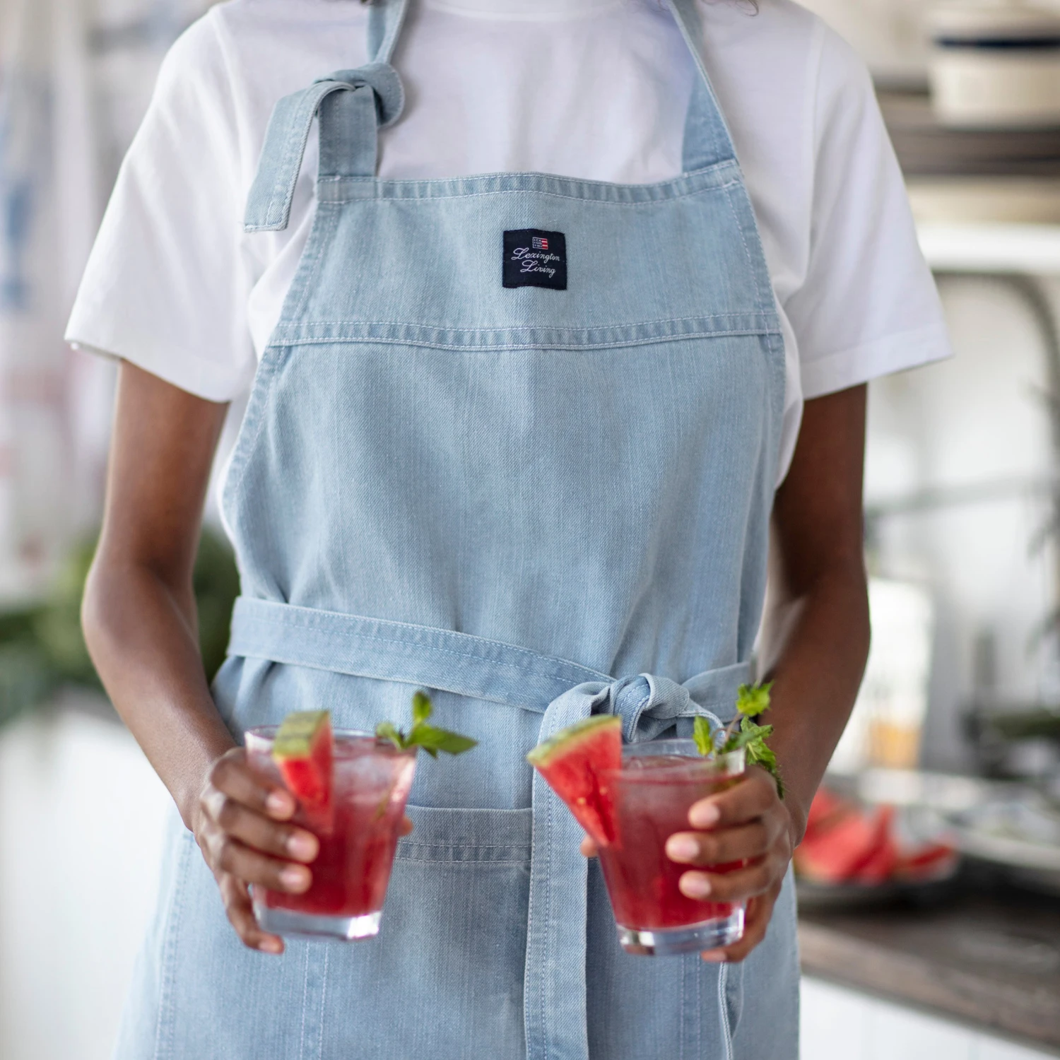 Lexington Washed Denim Schort 80x105 Cm 2 Lexington Washed Denim Schort 80x105 Cm - Afbeelding 2