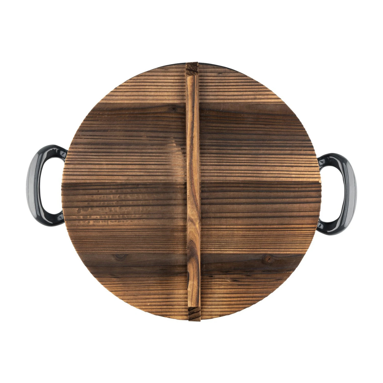 Heirol Gietijzeren Koekenpan Met Houten Deksel 2 Heirol Gietijzeren Koekenpan Met Houten Deksel - Afbeelding 2